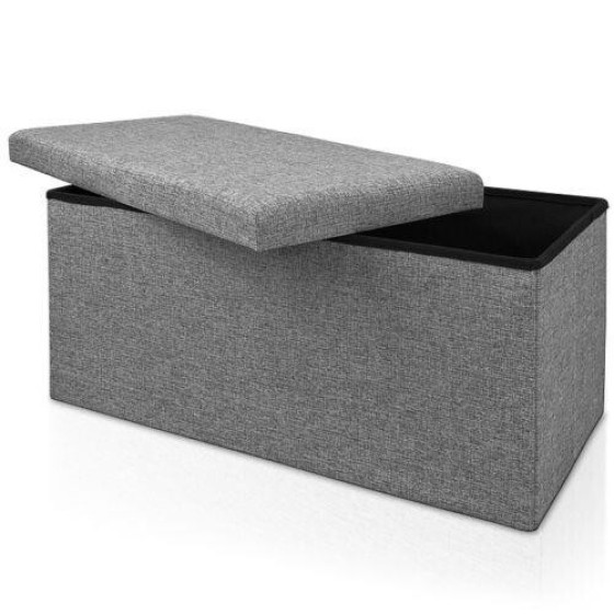 (Hampton & Stewart, Gray, Three-tier) Foldable Storage Bench